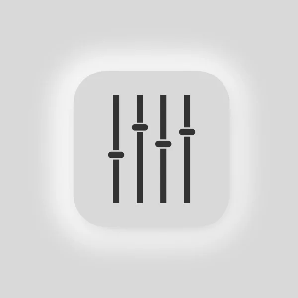 Muziekequalizer Icoon Afbeeldingssymbool Voor Frequentieaanpassing Gesigneerd Audio Controler Vector — Stockvector