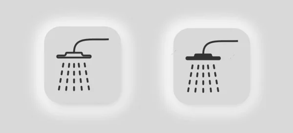 Reain Shower Icon Символ Ванны Силуэт Водяной Промывки — стоковый вектор
