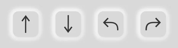 Rerows Icon Направленный Вверх Вниз Влево Символ Набора Строк Навигационный — стоковый вектор