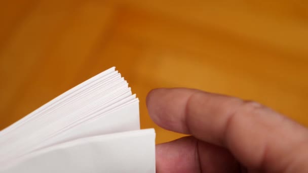 Man Holds His Hands Counts Number Envelopes — Stok video