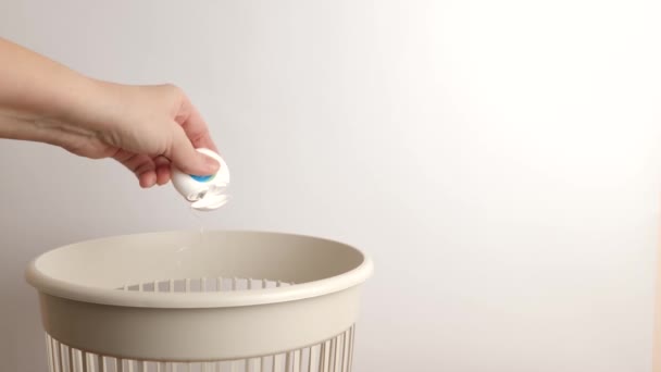Dental Floss Disposed Landfill Recycling Disposal — Video Stock
