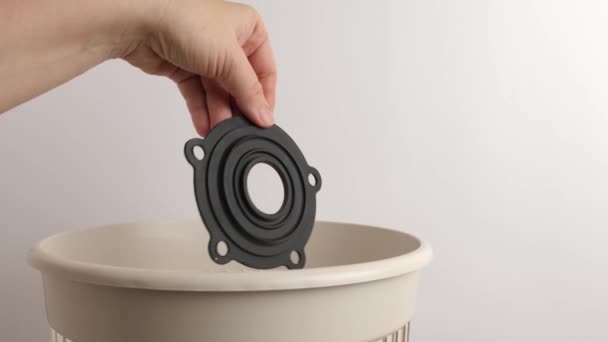 Rubber Gasket Disposed Recycling Disposal — Stock video