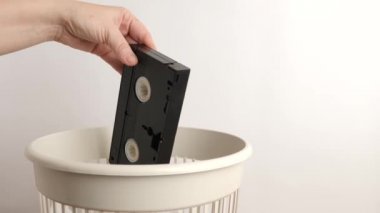 The VHS cartridge is disposed of in a landfill for disposal and recycling