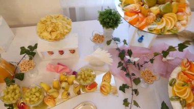 Fruit buffet table design. Preparing for the holiday.