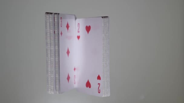 Actions Man Shuffles Deck Cards Croupier Shuffles Deck Cards Game — Video