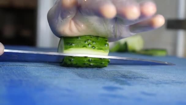 Cooking Cleaning Cucumber Skin — Vídeo de Stock