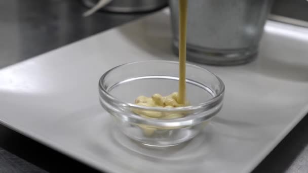 Pouring Sauce Fried Potatoes — Vídeos de Stock