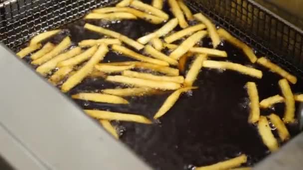 Cooking Fried Potatoes Frying Potatoes Oil — Stockvideo