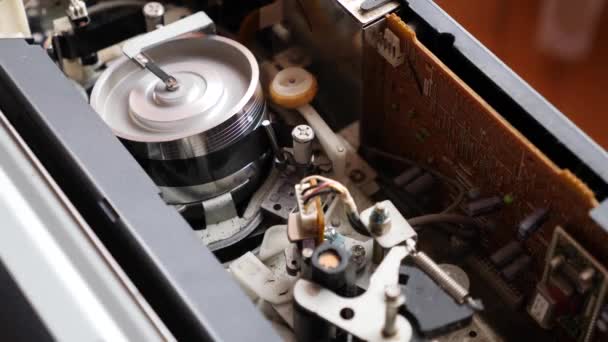 Work Mechanics Tape Long Mechanism Rewinding Vhs Tape — Vídeos de Stock