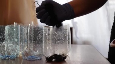 Reuse plastic for planting seeds at home.