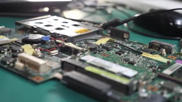 Computer Board Testing Laptop Repair Computer Service — Vídeo de stock