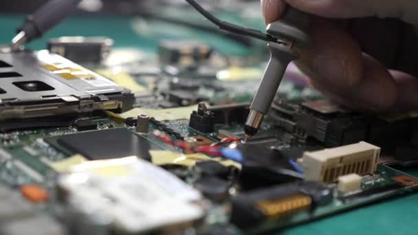 Computer Board Testing Laptop Repair Computer Service — Vídeo de stock