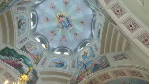 Interior Painting Ceiling One Orthodox Churches — Vídeo de Stock