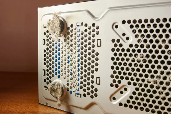 Dust Contamination Computer Case Grille Care Cleaning — Foto de Stock