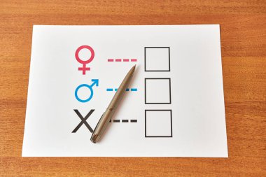 Kağıt üzerinde kalemle cinsiyet araştırması 