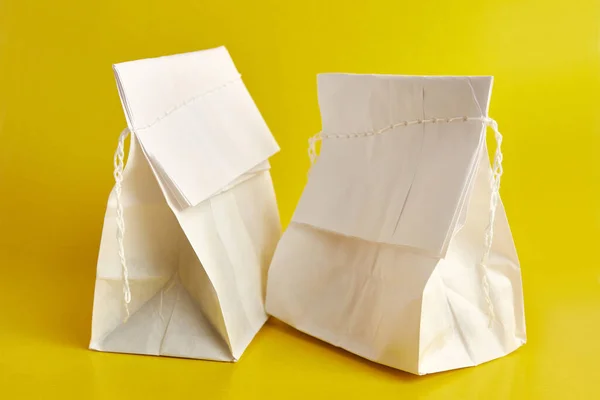 Sac Papier Avec Grains Café Cousu Avec Fil Emballage Alimentaire — Photo