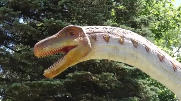 Modelo Dinosaurio Platesaurus Estado Salvaje Una Especie Animales Prehistóricos — Vídeo de stock