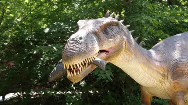 Baryonyxový Dinosauří Model Divočině Druh Prehistorických Zvířat — Stock video