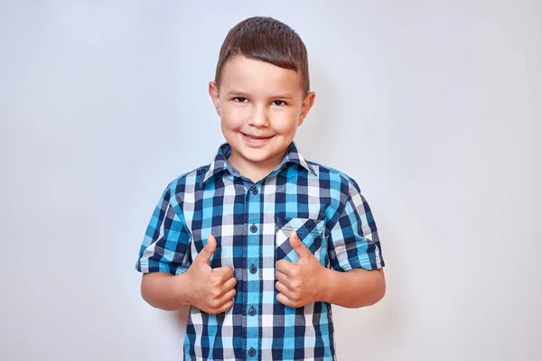 Handsome Smiling Boy Thumbs — Stok fotoğraf