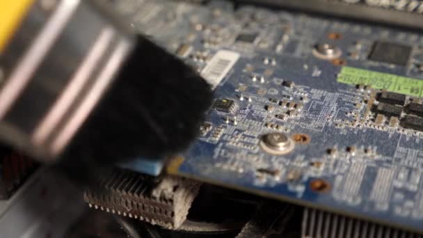 Cleaning Video Card Computer Dust Computer Maintenance Care — Αρχείο Βίντεο