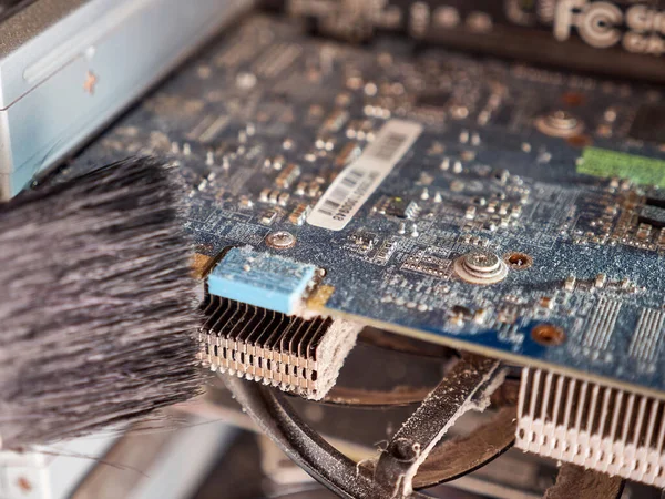 Cleaning Video Card Computer Dust Computer Maintenance Care — Stock fotografie