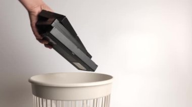 VHS cassettes are thrown to the landfill for recycling and recycling