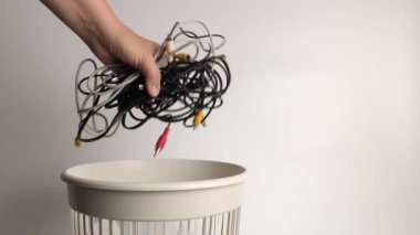 Old non-working cables are thrown to the landfill for disposal and recycling