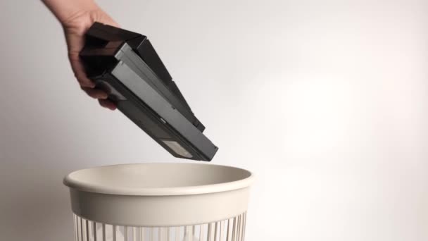 Vhs Cassettes Thrown Landfill Recycling Recycling — Vídeo de Stock