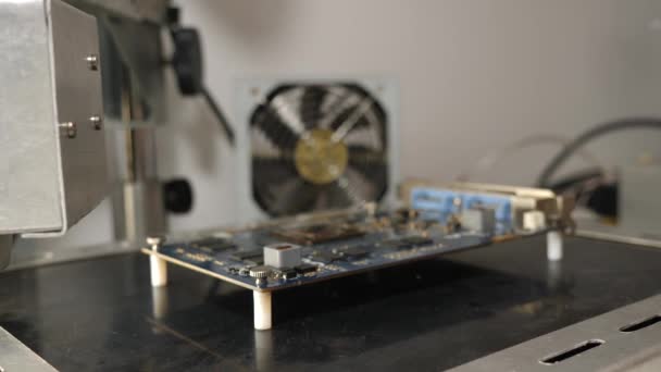 Repairing Motherboard Chip Unsoldered Soldering Station Repair Maintenance Computers — Stockvideo