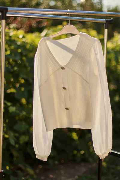 Beautiful Stylish Summer Blouse Hanger — Fotografia de Stock