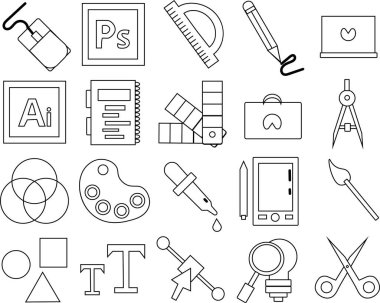  Vektör okul Icons set