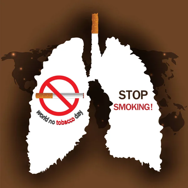 Mai Verdens Tobakksfrie Dag Røyking Forbudt Slutt Røyke Før Livet – stockvektor