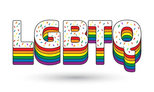 男女同性恋 双性恋 变性者和两性人社区的 自豪日 Lgbt骄傲字体矢量 带有Lgbtq彩虹彩旗的骄傲文字 — 图库矢量图片