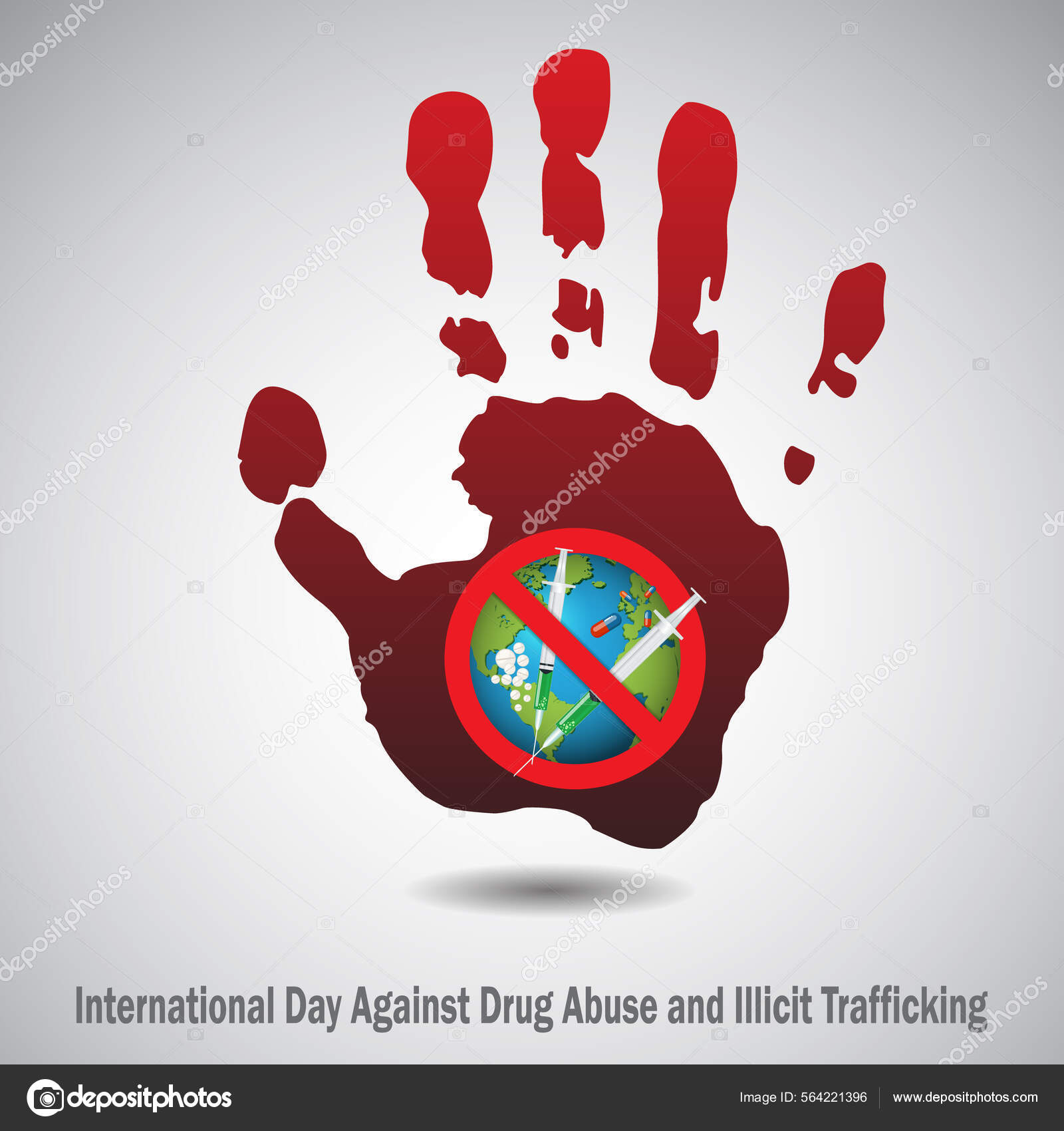 International Day Drug Abuse Illicit Trafficking Banner Vector Stock ...