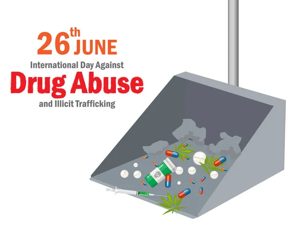 Día Internacional Contra Abuso Drogas Tráfico Ilícito Pancartas Vector — Vector de stock
