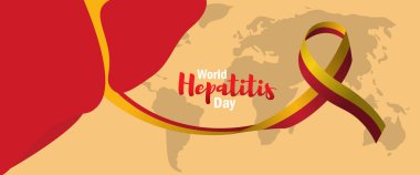 Hepatit kavramı. Dünya Hepatit Günü için vektör illüstrasyon, afiş veya poster.