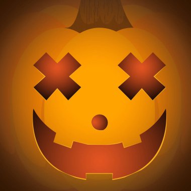 Balkabağını beyaz arka plana ayarla. Cadılar Bayramı için tasarladığın tasarım için gülümseyen turuncu balkabağı..