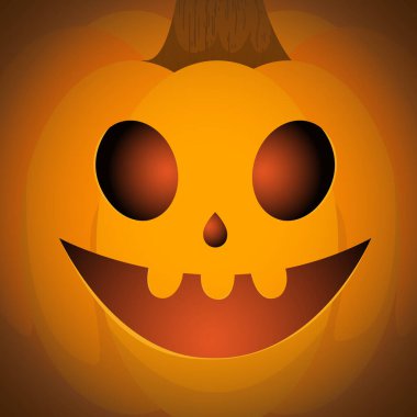 Balkabağını beyaz arka plana ayarla. Cadılar Bayramı için tasarladığın tasarım için gülümseyen turuncu balkabağı..