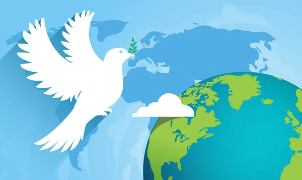 Concepto Del Día Internacional Paz Concepto Ilustración Presente Mundo Paz — Vector de stock