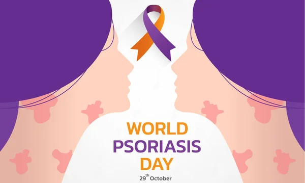 World Psoriasis Day Concept October Psoriasis Awareness Month Vector Illustration — Stock Vector