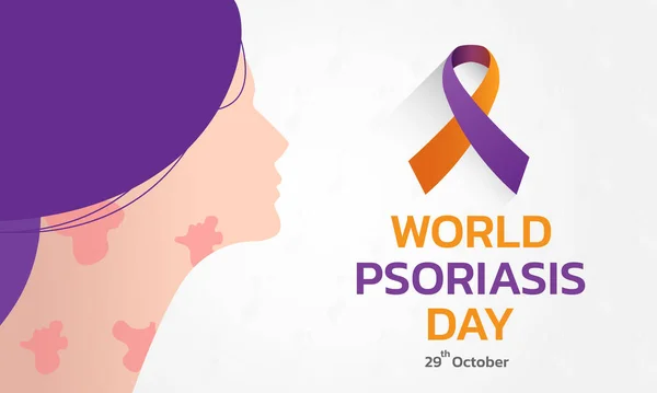 World Psoriasis Day Concept October Psoriasis Awareness Month Vector Illustration — Stock Vector