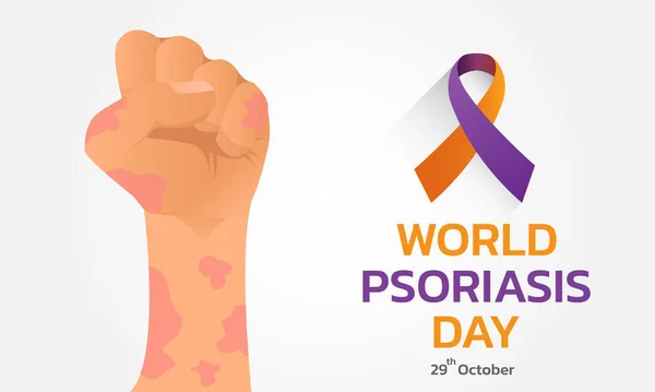 Concepto Día Mundial Psoriasis Octubre Psoriasis Mes Conciencia Vector Ilustración — Archivo Imágenes Vectoriales