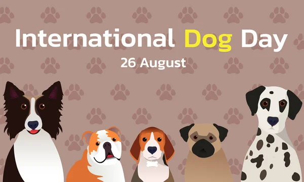 Feliz Día Nacional Del Perro Agosto Día Nacional Del Perro — Vector de stock