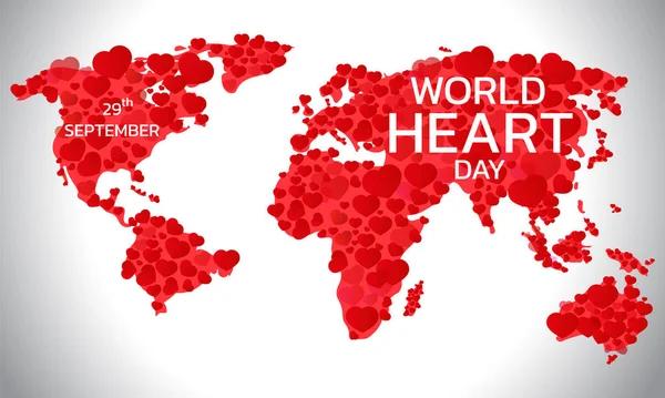 Vector Illustration Poster Banner World Heart Day Background Creative Illustration — Stock Vector