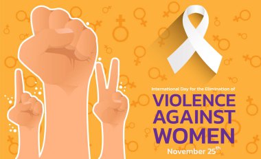 Eleme, şiddete karşı kadın için bir arka plan için uluslararası gün vektör çizim