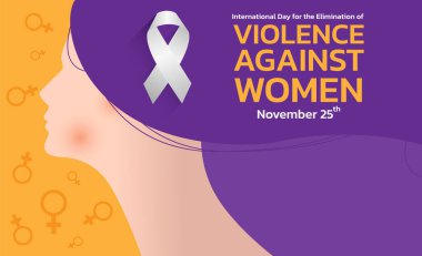 Eleme, şiddete karşı kadın için bir arka plan için uluslararası gün vektör çizim