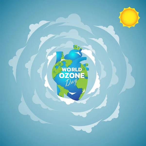 Ilustración Vectorial Del Día Mundial Del Ozono Para Cartel Diseño — Vector de stock