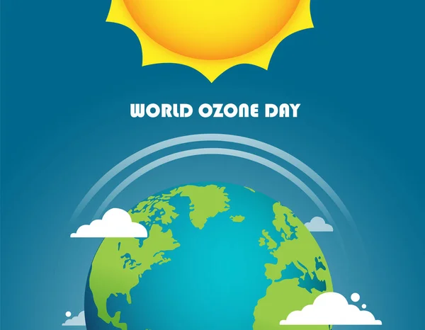 World Ozone Day Vector Illustration Poster Banner Design — Stock Vector