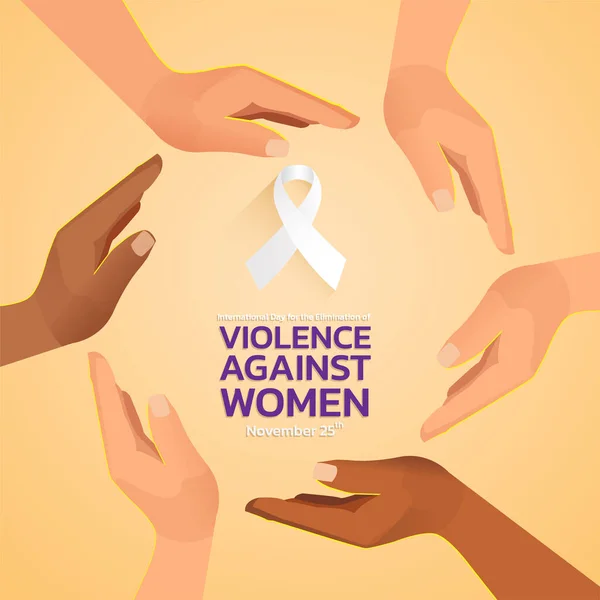 Vector Illustration Background International Day Elimination Violence Women — Stock Vector