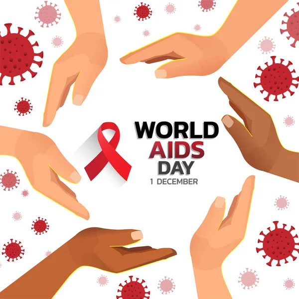 世界艾滋病日横幅背景说明 艾滋病意识 世界艾滋病日的概念 红丝带 矢量说明Eps10 — 图库矢量图片